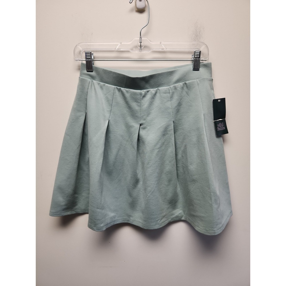 Wild Fable Womens SPleated Mini Skirt Sea Green Knit Stretch Size Small New